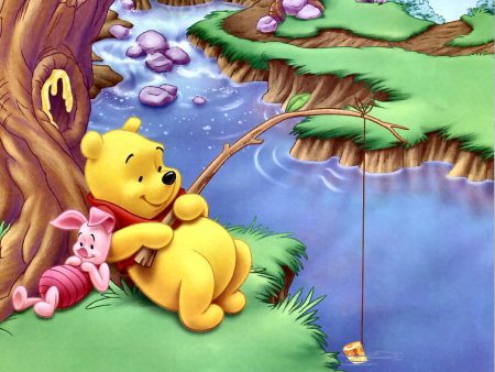 Papel de parede Pooh – Pescando para download gratuito. Use no computador pc, mac, macbook, celular, smartphone, iPhone, onde quiser!