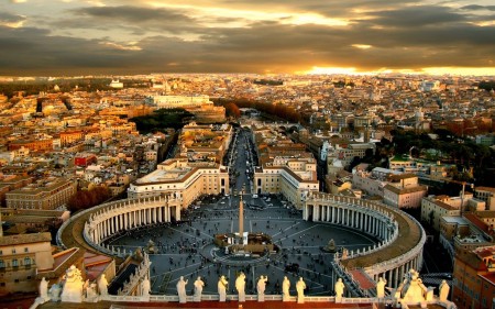 Papel de parede Praça de São Pedro no Vaticano, Roma, Itália para download gratuito. Use no computador pc, mac, macbook, celular, smartphone, iPhone, onde quiser!