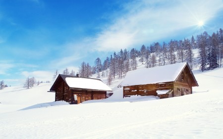 Papel de parede Cabanas na Neve para download gratuito. Use no computador pc, mac, macbook, celular, smartphone, iPhone, onde quiser!