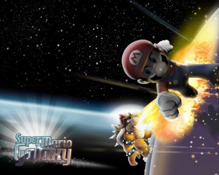 Papel de parede Super Mario Galaxy – Koopa e Mario para download gratuito. Use no computador pc, mac, macbook, celular, smartphone, iPhone, onde quiser!