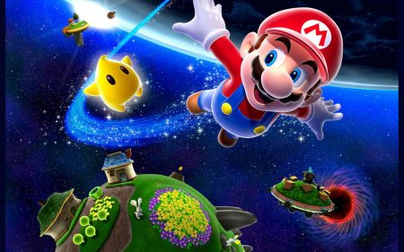 Papel de parede Super Mario Galaxy – Mario e os Planetas para download gratuito. Use no computador pc, mac, macbook, celular, smartphone, iPhone, onde quiser!