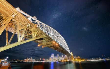 Papel de parede Ponte da Baía de Sydney para download gratuito. Use no computador pc, mac, macbook, celular, smartphone, iPhone, onde quiser!