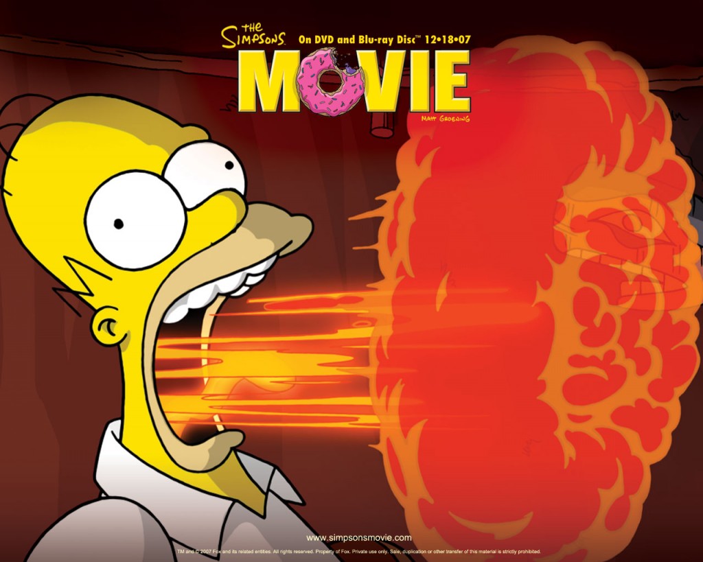 Papel de parede Homer Cuspindo Fogo para download gratuito. Use no computador pc, mac, macbook, celular, smartphone, iPhone, onde quiser!