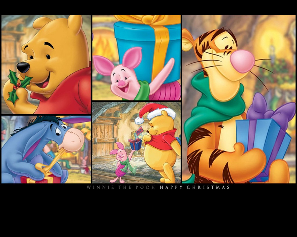 Papel de parede Ursinho Pooh Natalino para download gratuito. Use no computador pc, mac, macbook, celular, smartphone, iPhone, onde quiser!